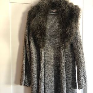 Sweater with Removable Fur Collar